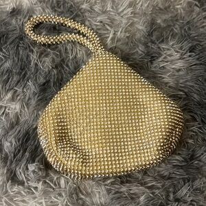 Elegant Gold Rhinestone Women's Bag